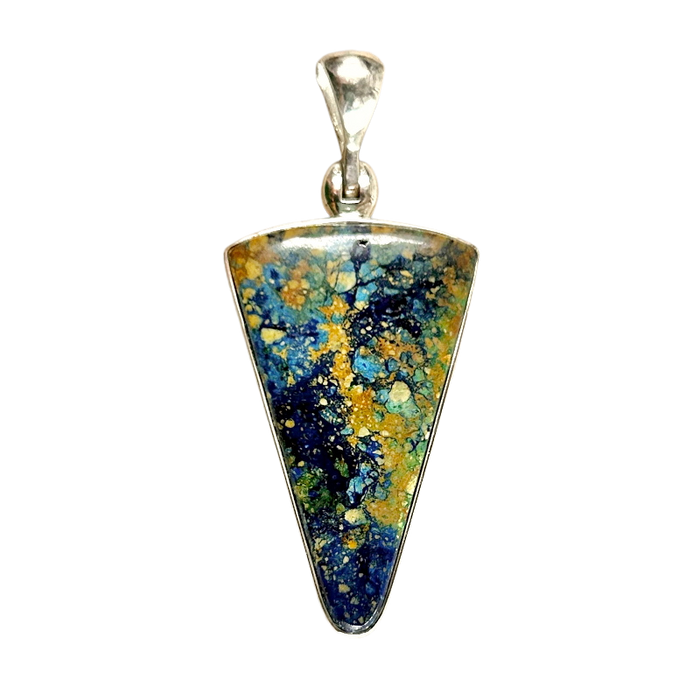 Azurite, Malachite and Sterling Silver Pendant