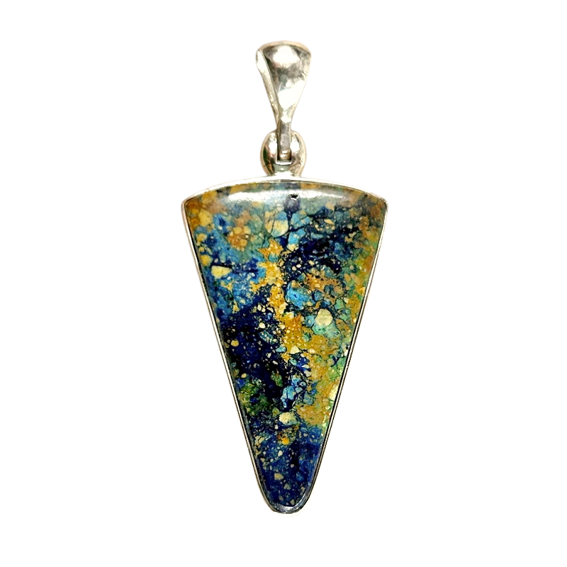 Azurite, Malachite and Sterling Silver Pendant
