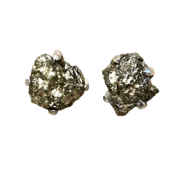 Pyrite Rough Stud Earrings
