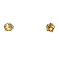 Citrine Round Faceted Post Earrings