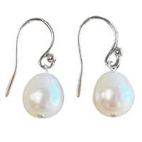 Pearl and Sterling Silver Dangle Earrings