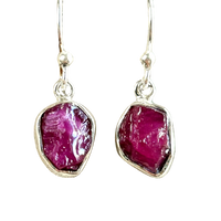 Ruby (Rough) Dangle Earrings