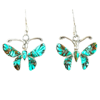 Turquoise and Sterling Silver Butterfly Earrings