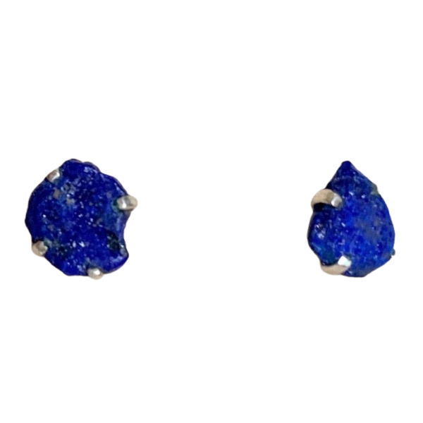 Azurite Rough Post Earrings