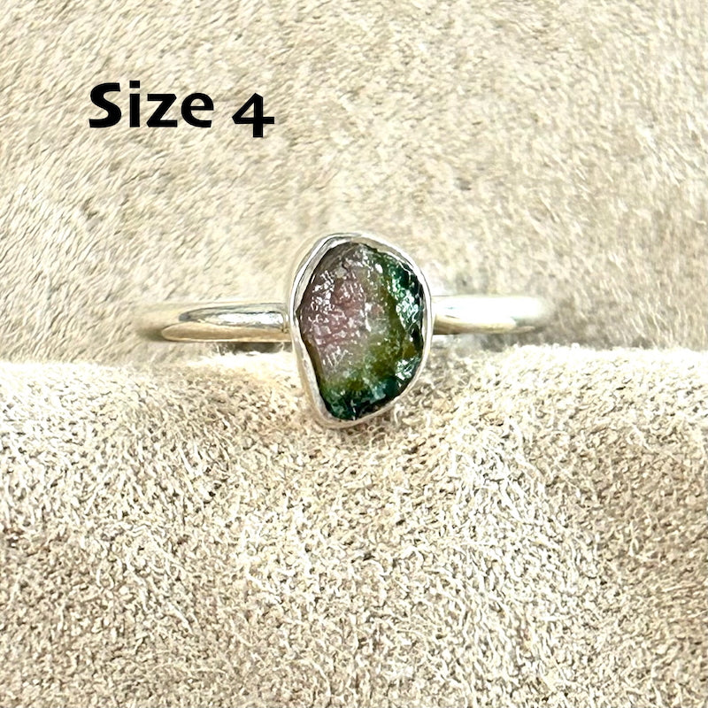 Watermelon Tourmaline (Rough) Stacker Ring