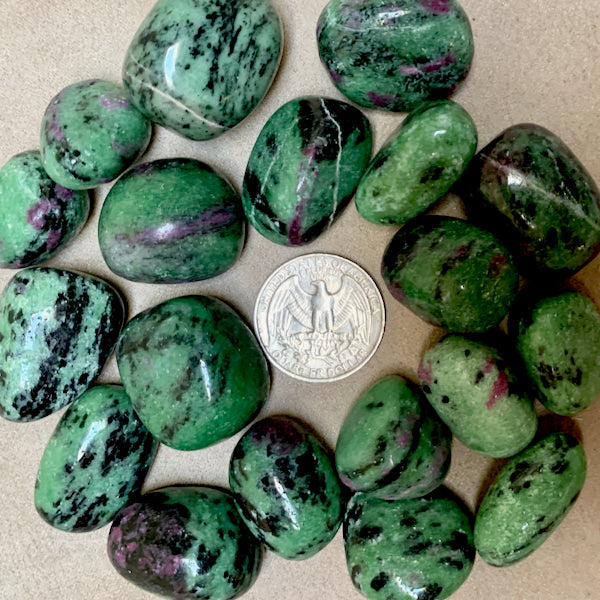 Ruby and Zoisite Polished Pebbles