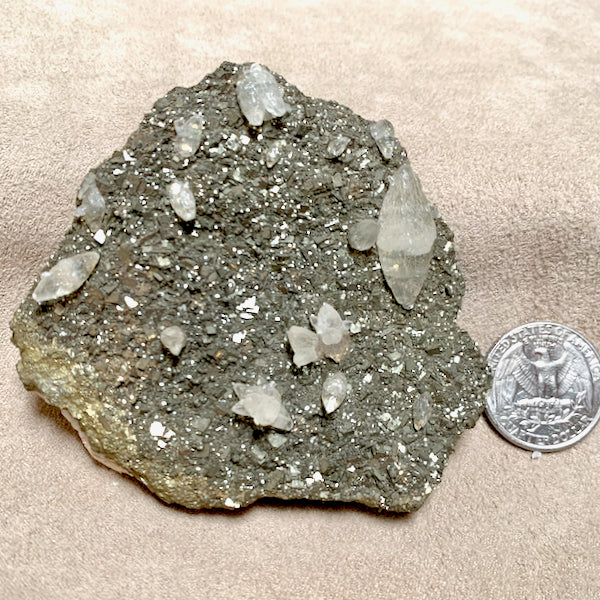 Calcite Crystals on Pyrite