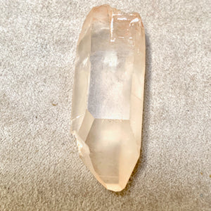 Quartz Pink Lemurian Crystal with Time Link (future) and Key (Brazil)