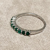 Emerald 9-Stone Ring (Size 6)