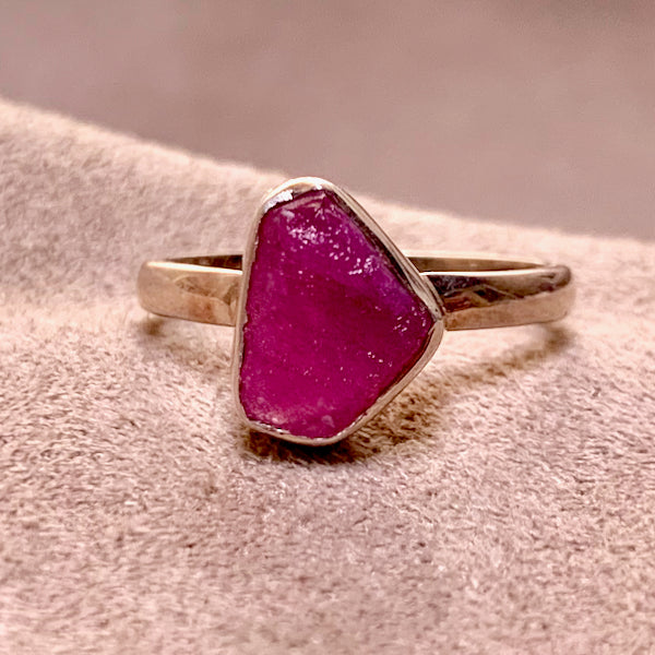 Ruby and Sterling Silver Ring (size 8)
