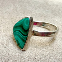 Malachite and Sterling Silver Ring (size 8)