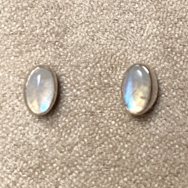 rainbow moonstone stud earrings