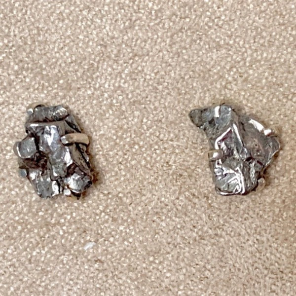 Meteorite Rough Stud Earrings