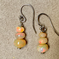 Opal Rondelle Dangle Earrings
