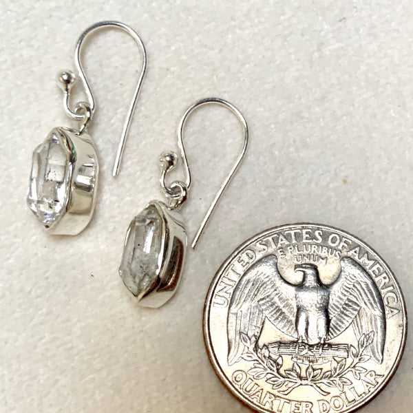 Herkimer Quartz and Sterling Silver Dangle Earrings