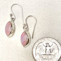 Moonstone (Pink) and Sterling Silver Dangle Earrings